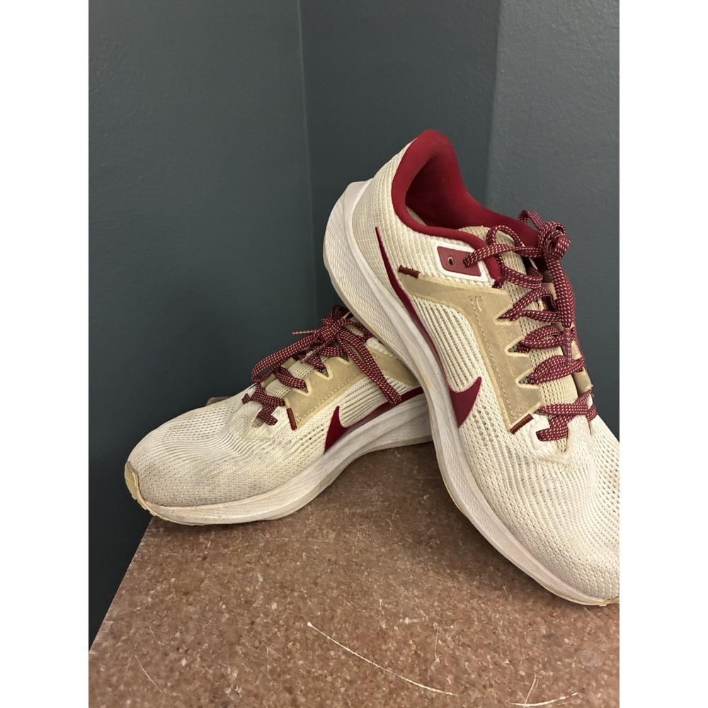 Nike Air Zoom Pegasus 40 FSU Florida State Seminoles White Maroon Gold Men' Sz 9